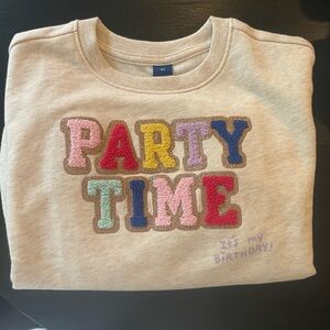 Party Time Beige Sweatshirt